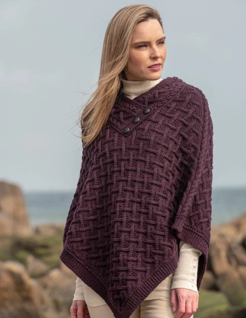 Cable Lattice Supersoft Merino Poncho - Image 4