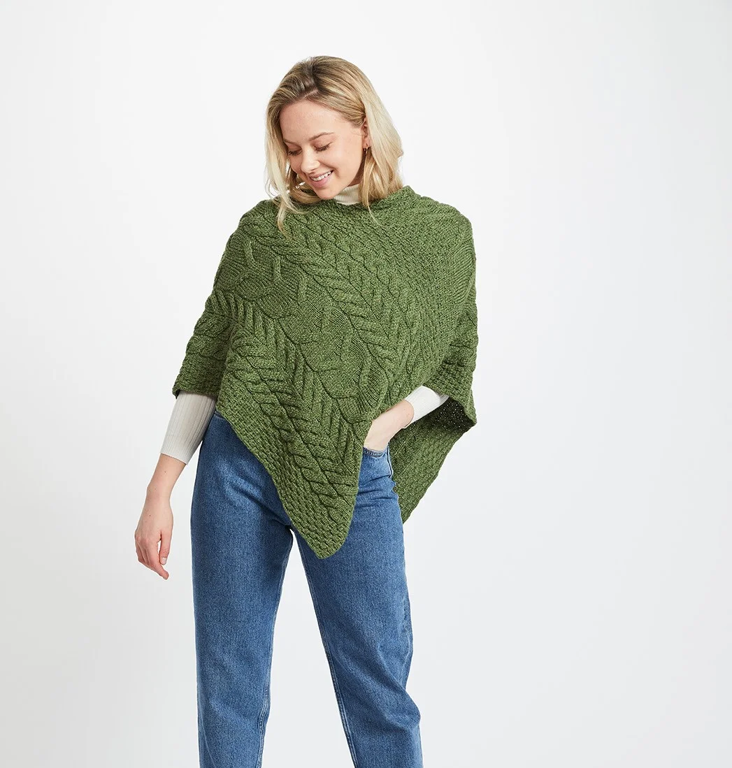 Supersoft Merino Aran Poncho - Image 4