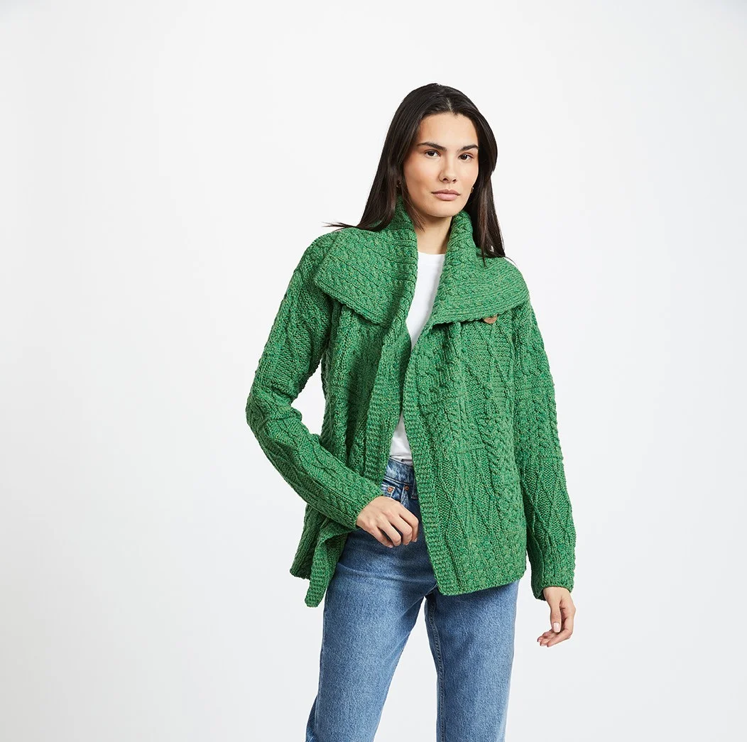 One Button Merino Aran Cardigan - Image 4
