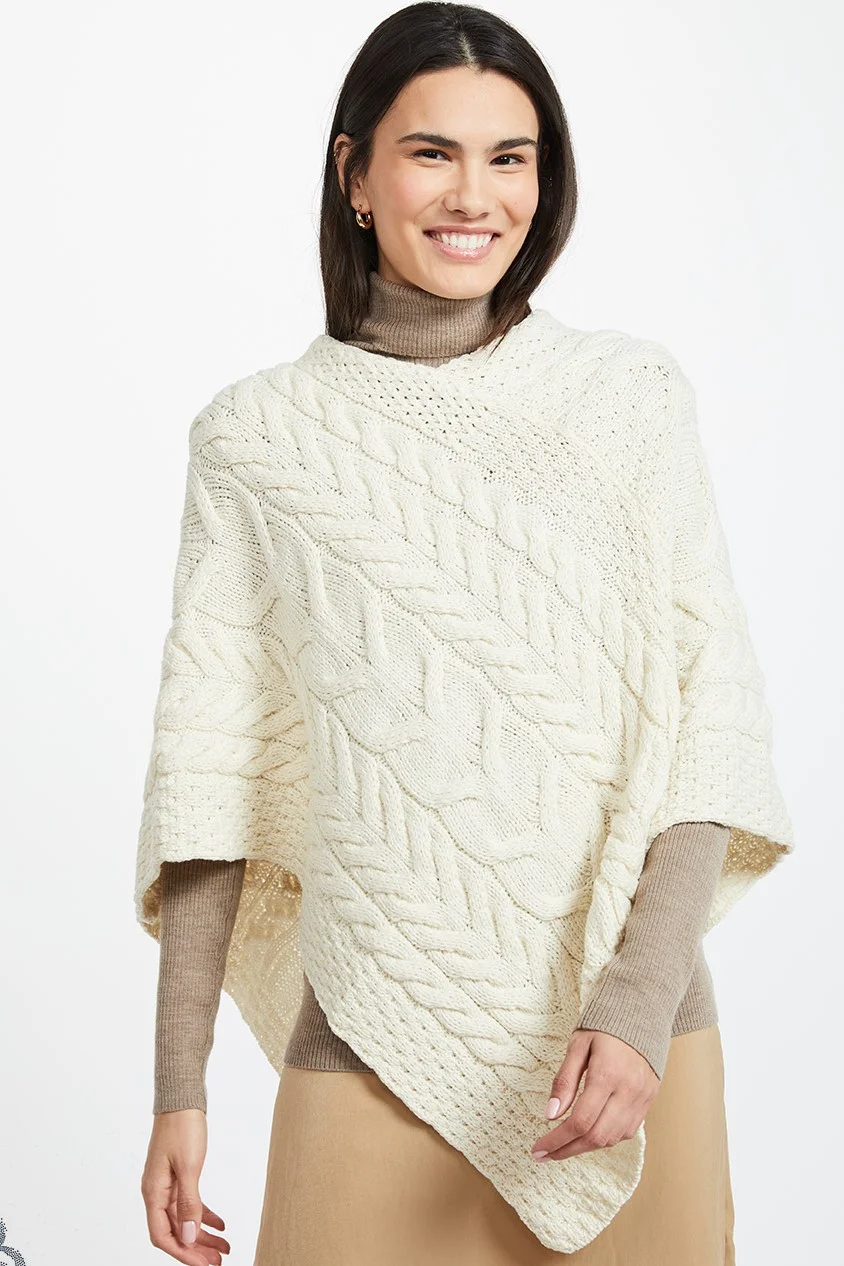 Aran wool outlet poncho