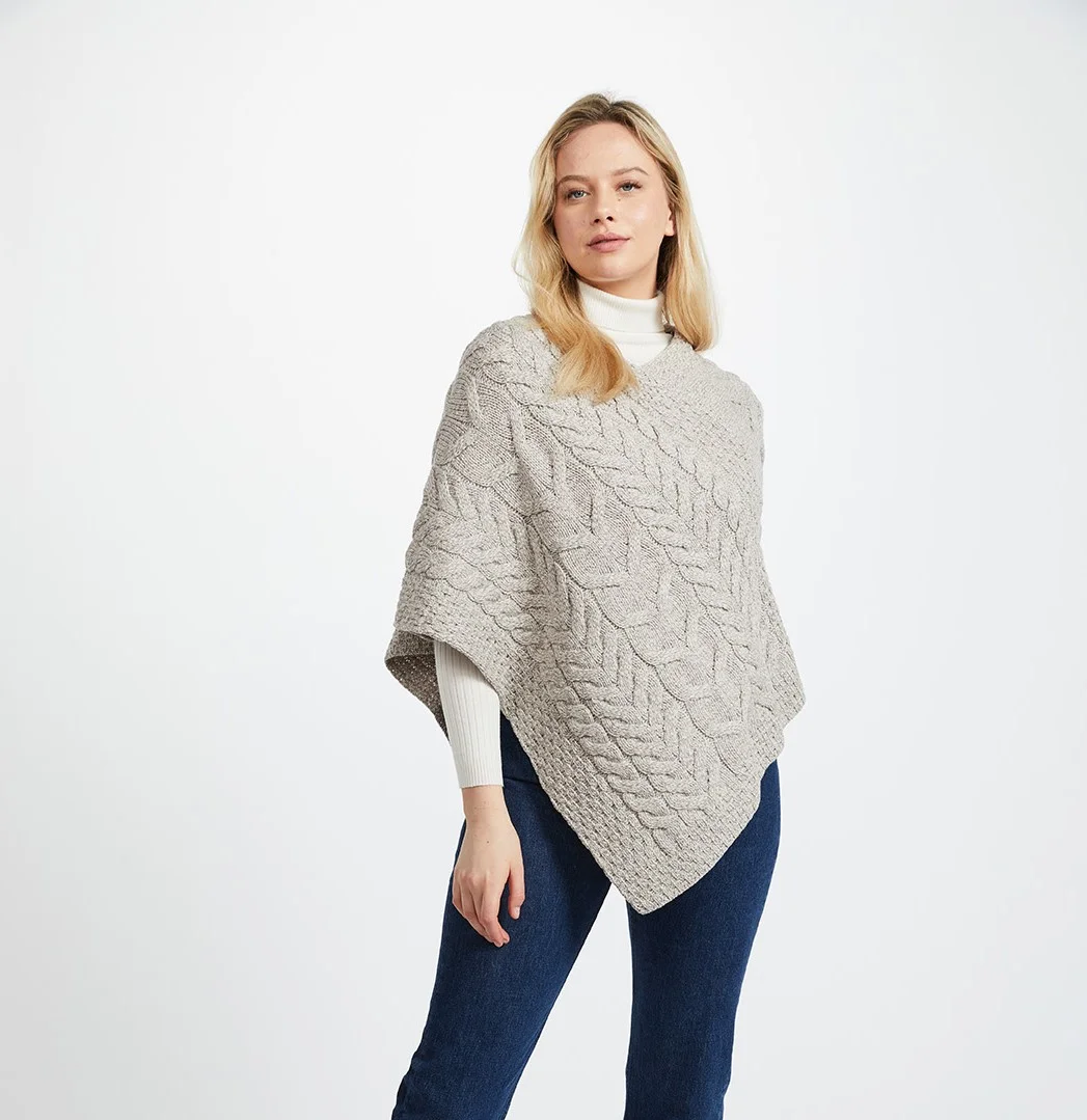 Supersoft Merino Aran Poncho - Image 3
