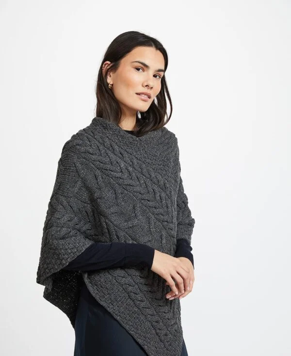 Supersoft Merino Aran Poncho - Image 2
