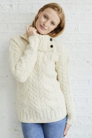 Supersoft Sweater with Button Collar