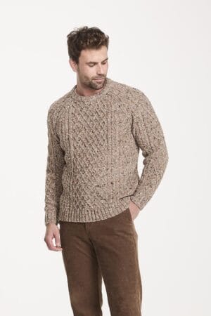 Donegal Wool Tweed Aran Sweater