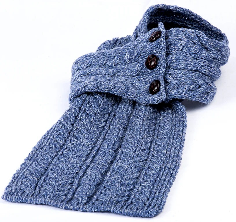 Aran Scarf with Traditional Buttons - Image 8