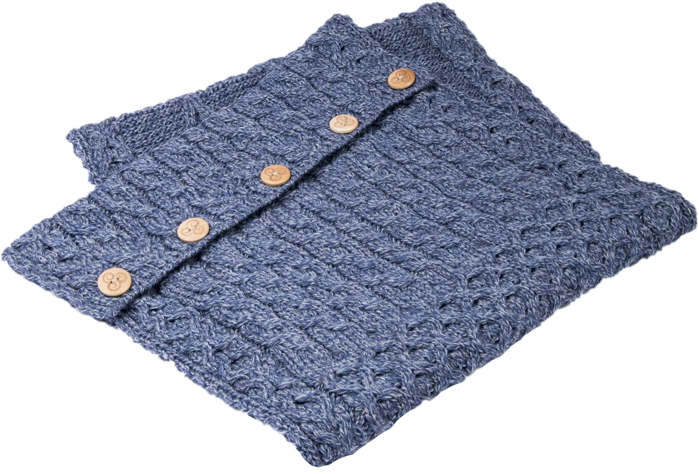 Merino Cable Knit Snood with Triskelion Buttons - Image 5