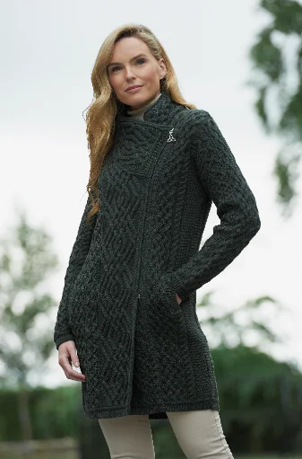 Long Celtic Cardigan with Side Zip