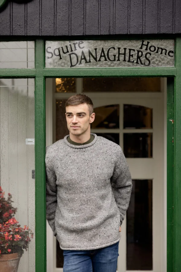 Irish Fisherman Sweater with Roll Neck - Image 3