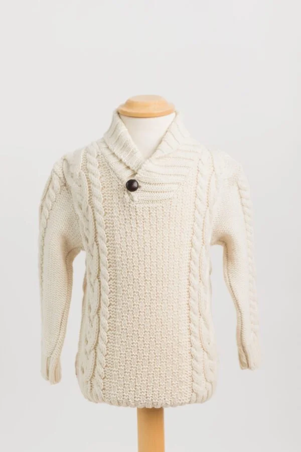 Shawl Neck Aran Sweater