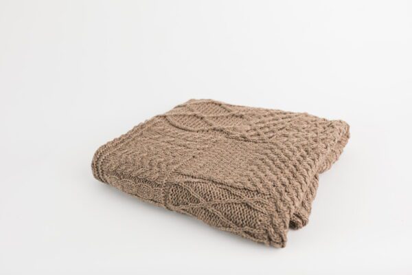 Knitted Throw with a Variety of Traditional Aran Patterns - Image 2