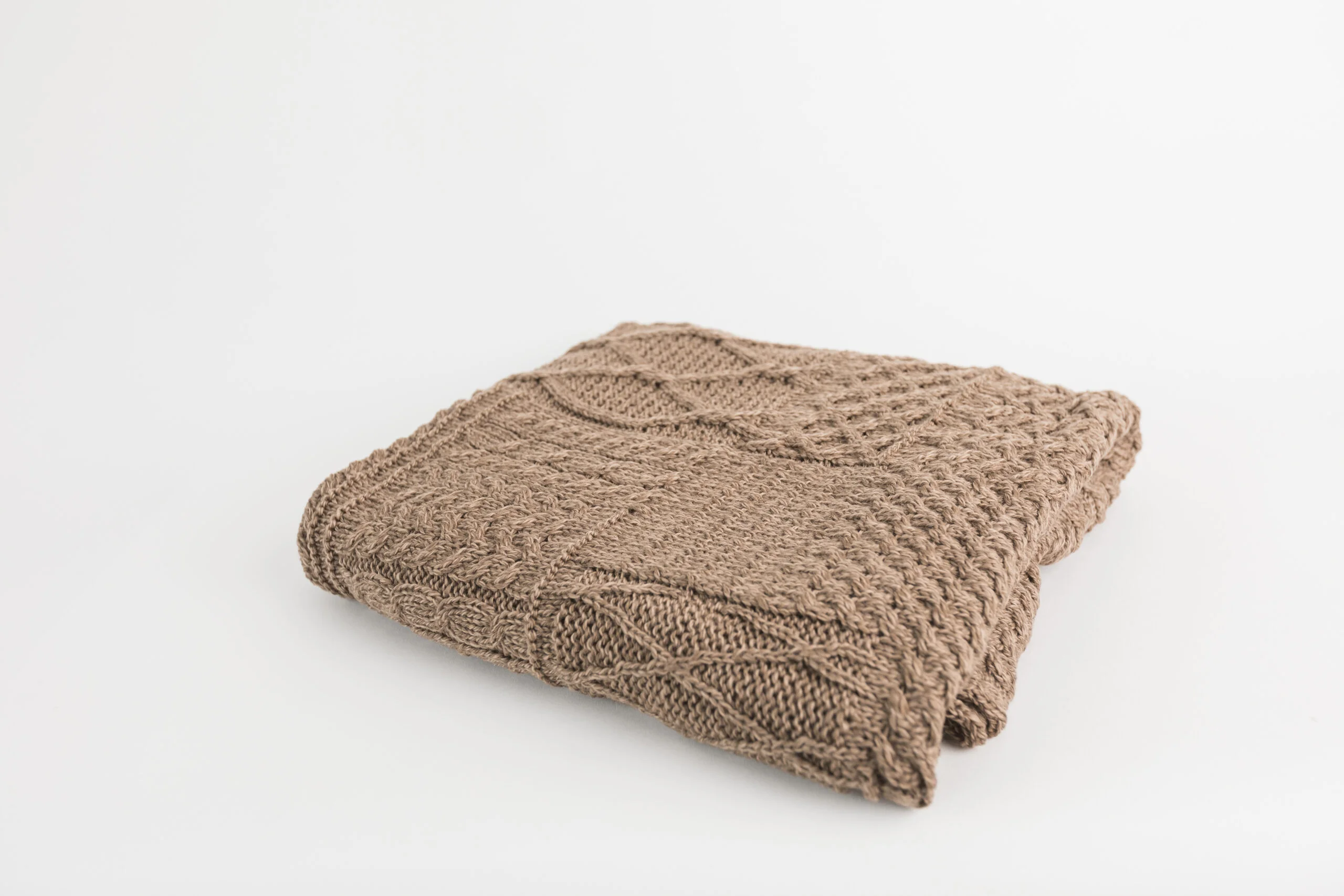 Knitted Throw with a Variety of Traditional Aran Patterns - Image 2