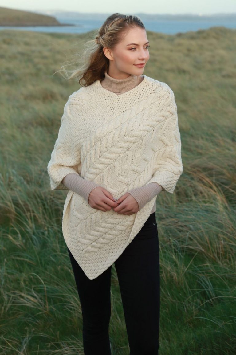 Supersoft Merino Aran Poncho Aran Islands Knitwear