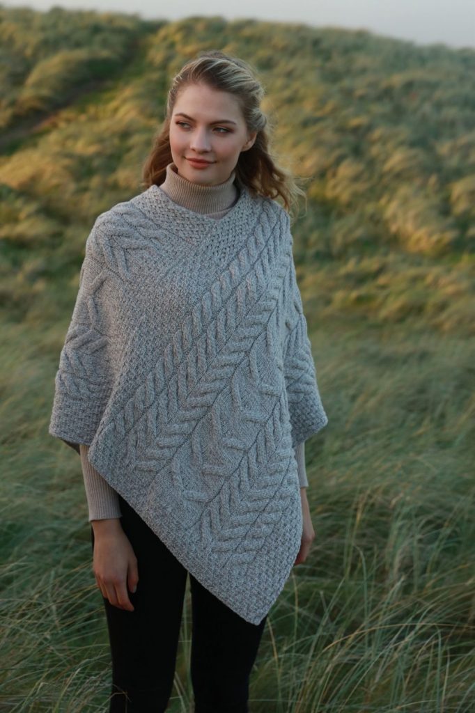 Supersoft Merino Aran Poncho - Aran Islands Knitwear