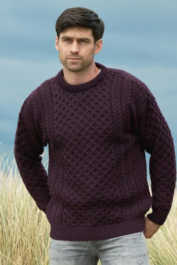 Merino Aran Crew Neck Sweater - Image 5