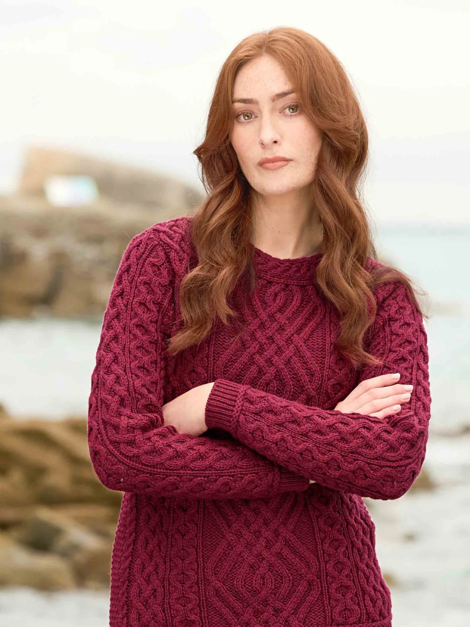 Cable Knit Crew Neck Sweater - Image 3