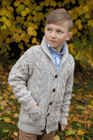 Aran Cardigan with Shawl Collar and Pockets