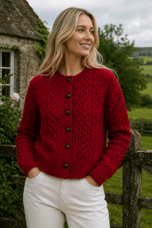 Cropped Aran Cardigan
