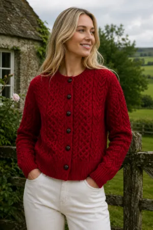 Cropped Aran Cardigan