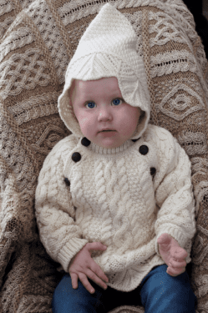 Baby's Aran Sweater with Hood
