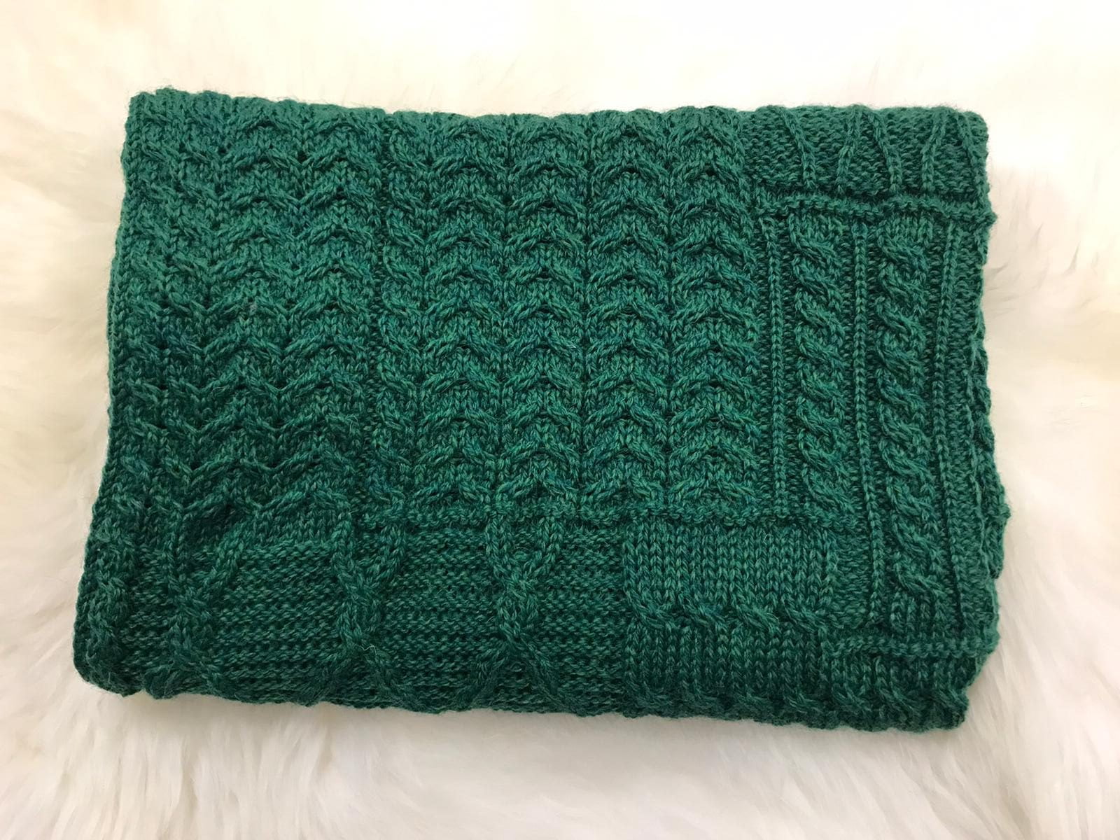 aran baby blanket knitting pattern