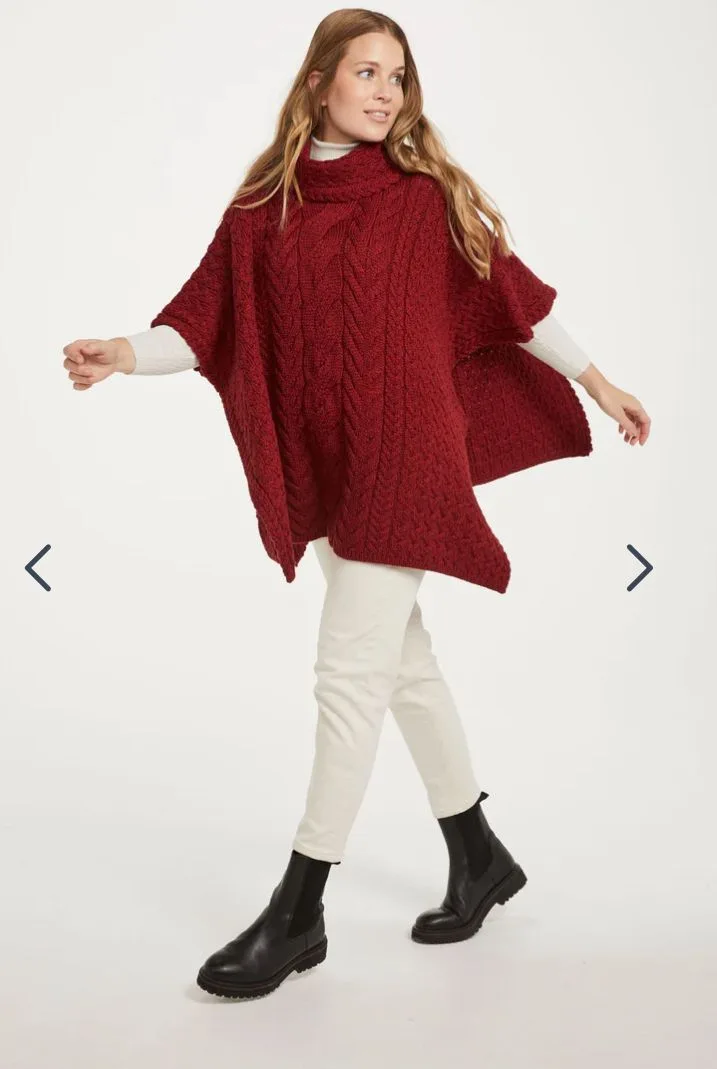 Supersoft Cableknit Poncho with Turtleneck - Image 5