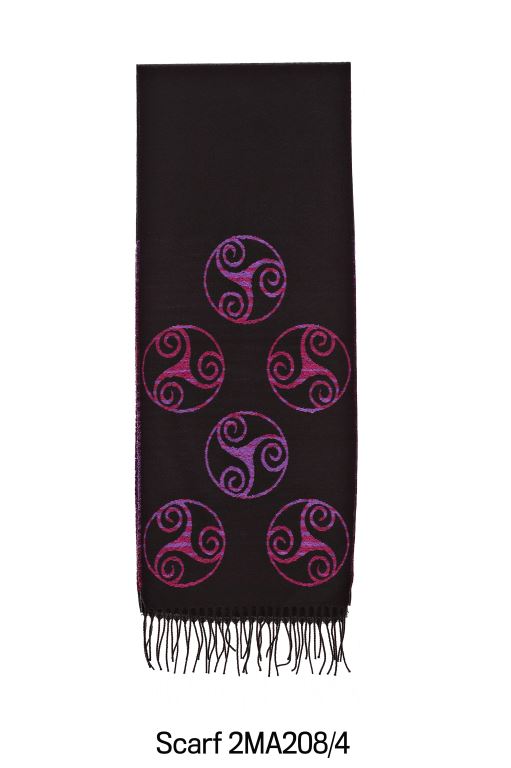 Fringed Scarf with Celtic Triskelion Motif - Image 2
