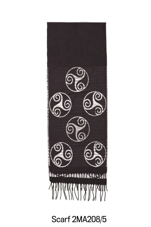 Fringed Scarf with Celtic Triskelion Motif - Image 3