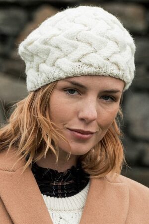 Ladies Hand Knit Intertwined Beret