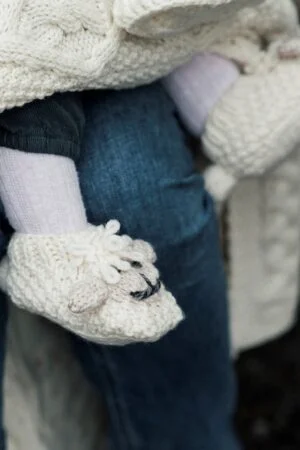 Hand Knit Sheep Booties
