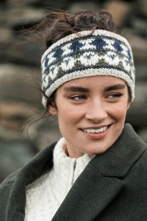 Patterned Hand Knit Headband