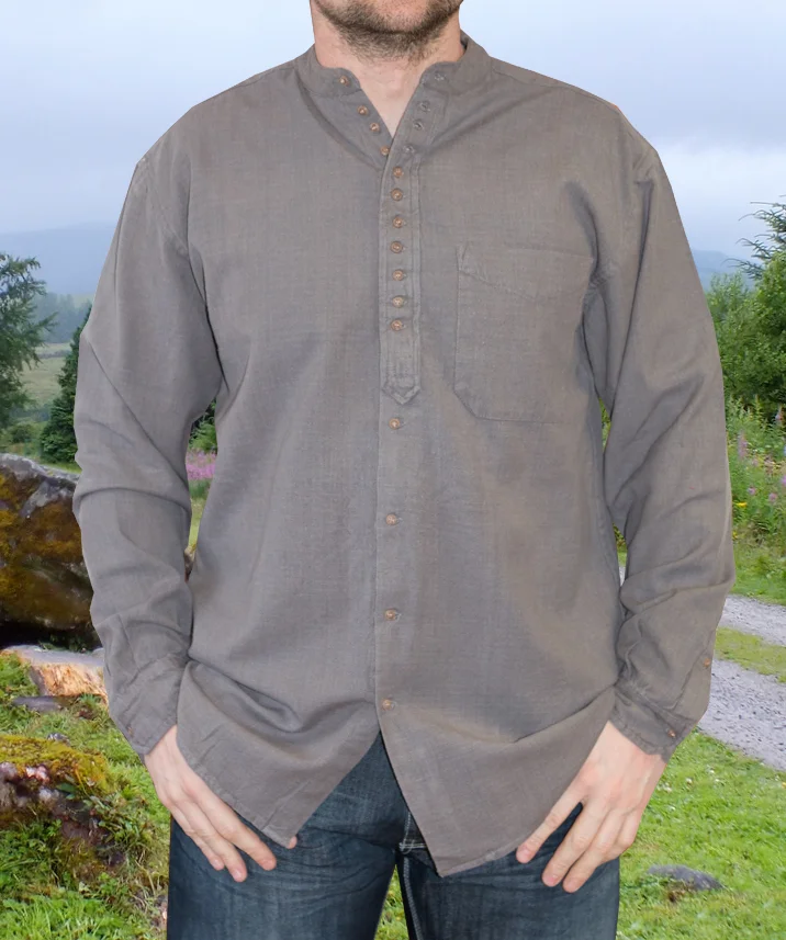 Linen and Cotton Grandfather Shirt - Image 4