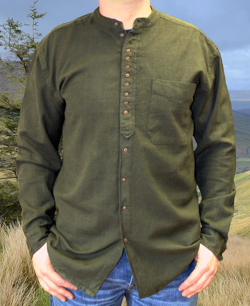 Linen and Cotton Grandfather Shirt - Image 5