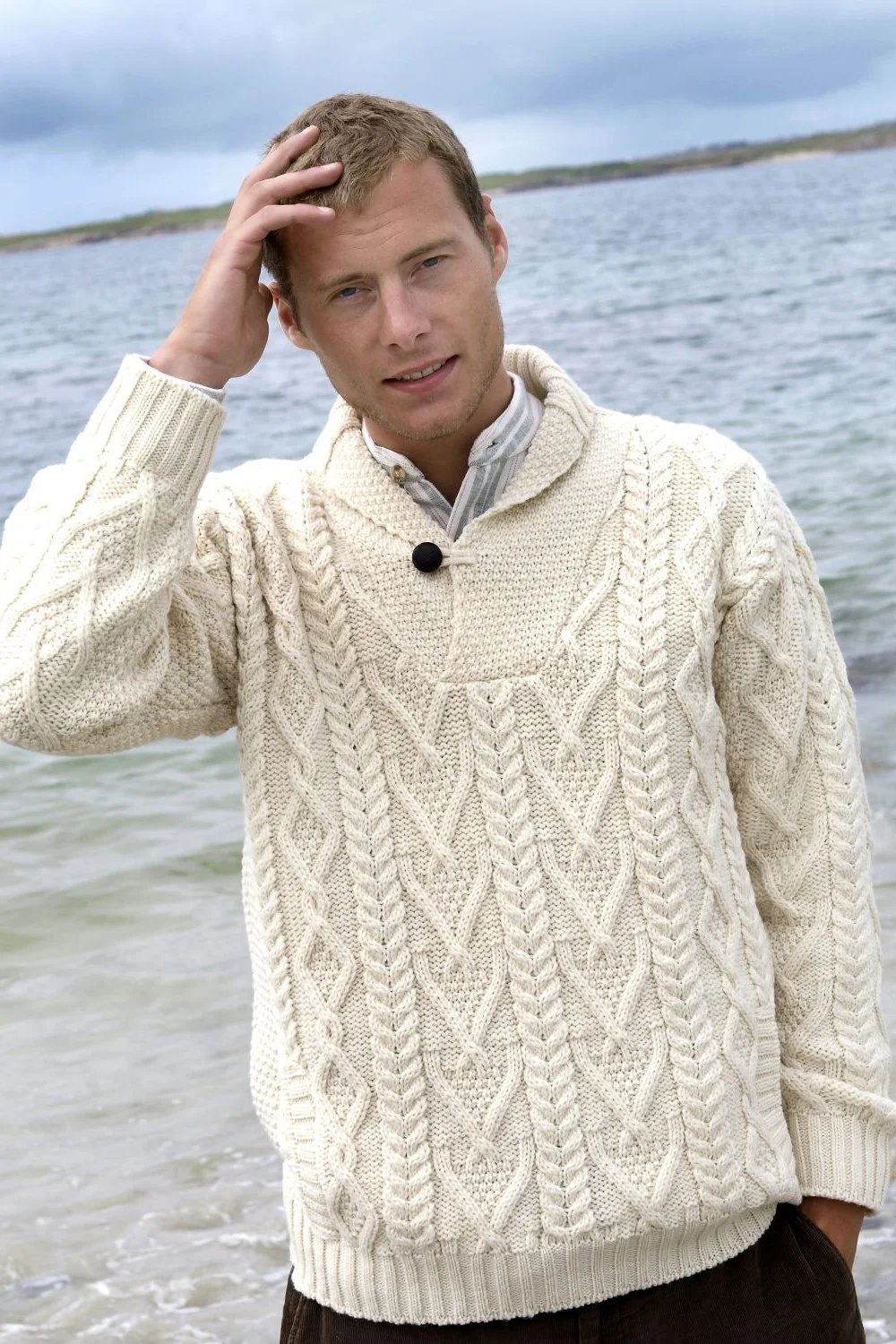 Aran hot sale sweater mens