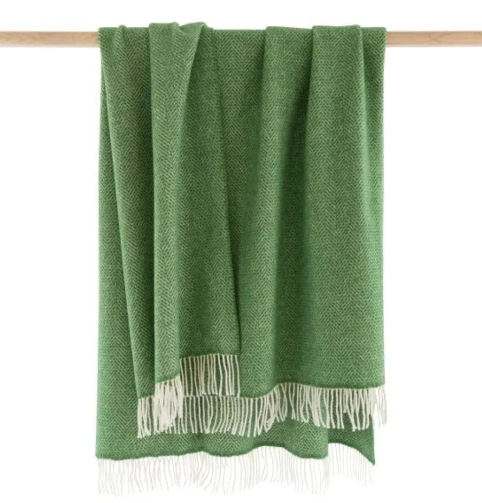 Herringbone Merino Wool and Cashmere Throw - Image 7