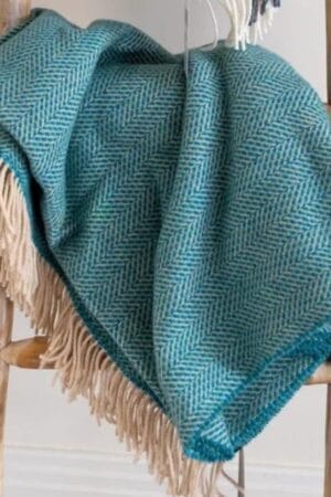 Herringbone Merino Wool and Cashmere Throw