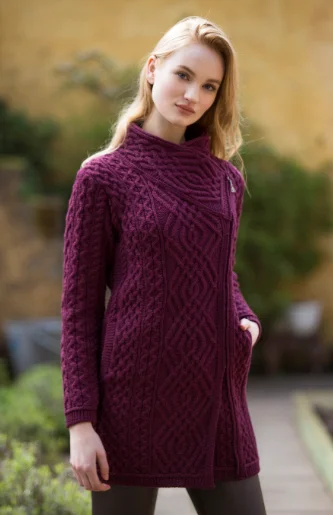 Long Celtic Cardigan with Side Zip - Image 3