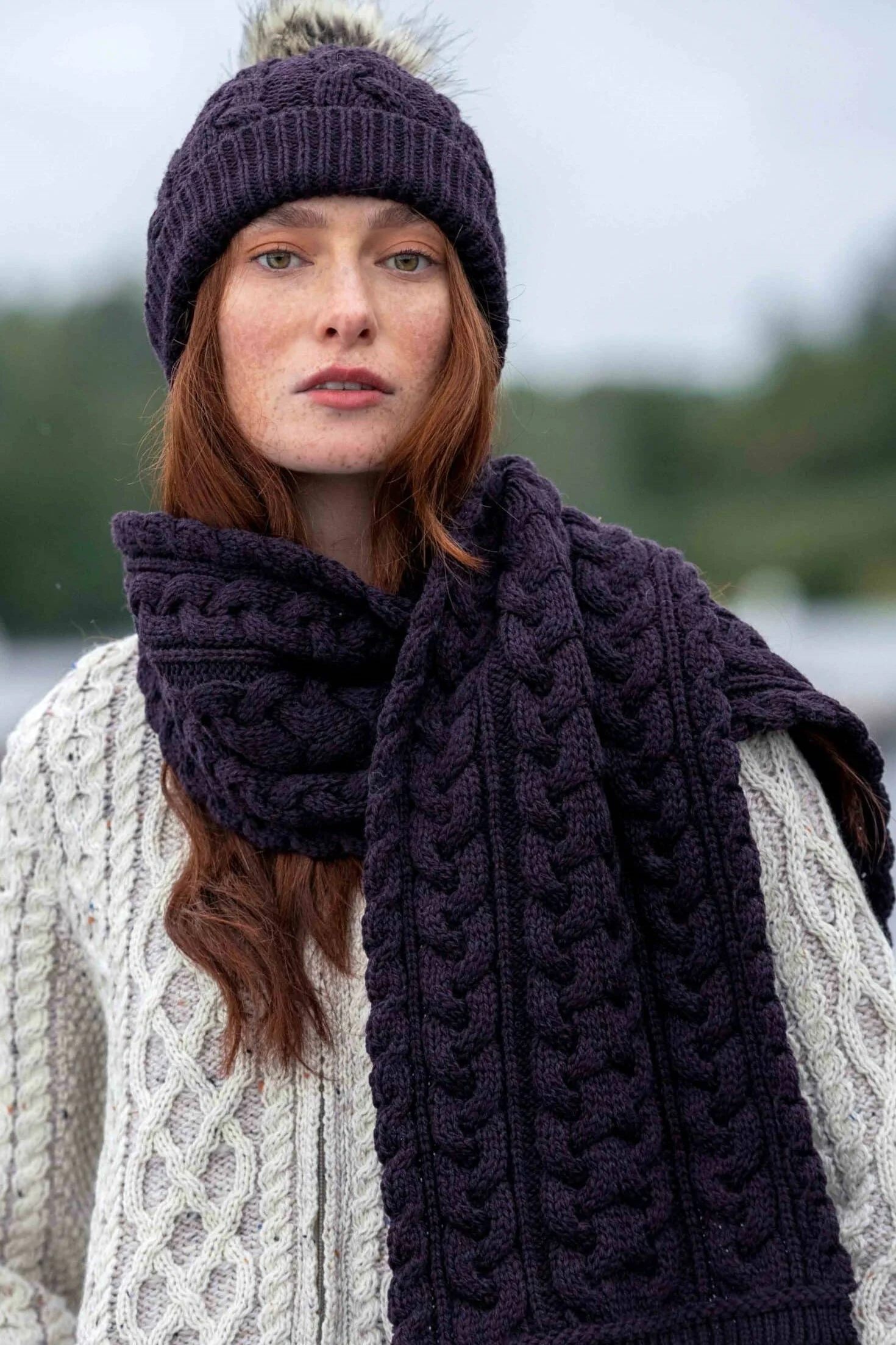 Chunky Cable Knit Scarf - Image 6