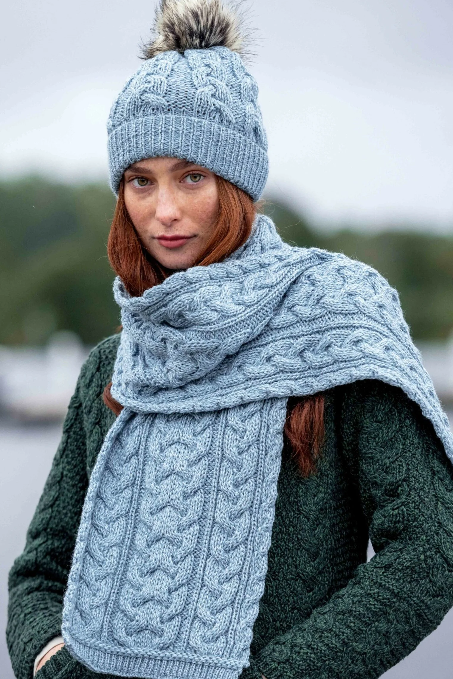 Chunky Cable Knit Scarf - Image 5