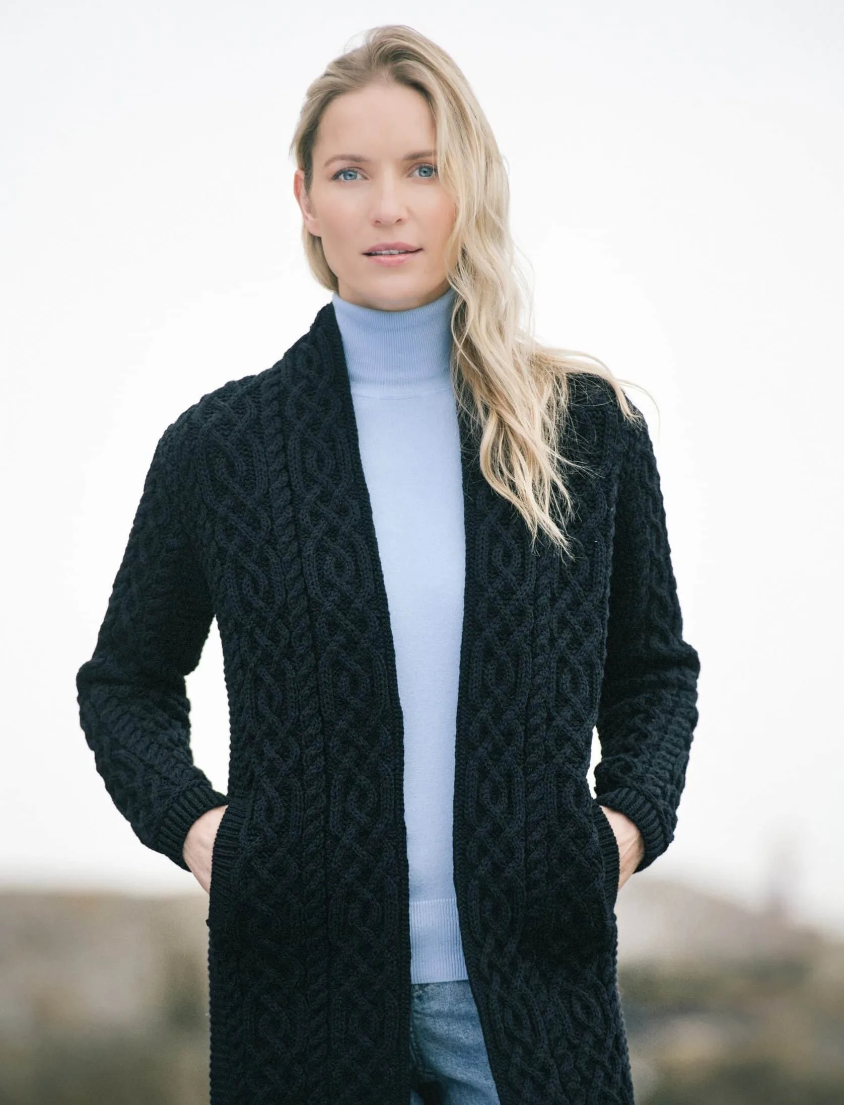 Cable Knit 'Coatigan' with Pockets - Image 4