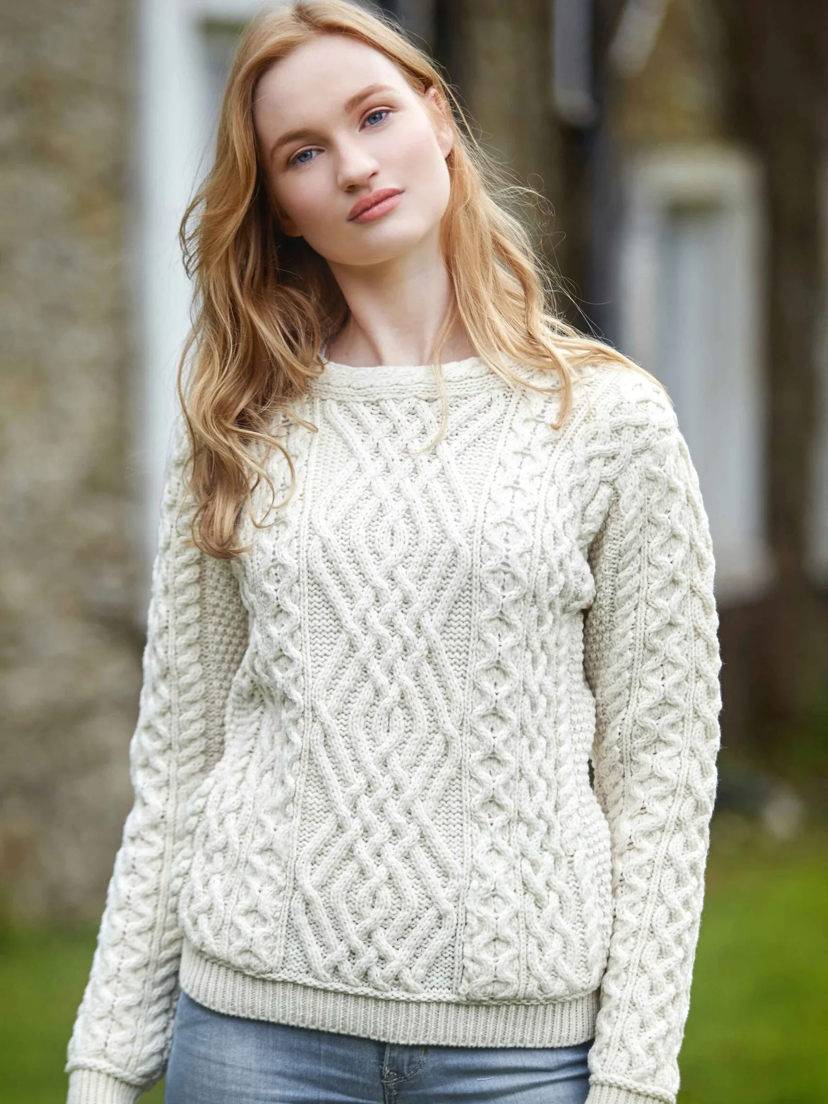Cable Knit Crew Neck Sweater - Image 2