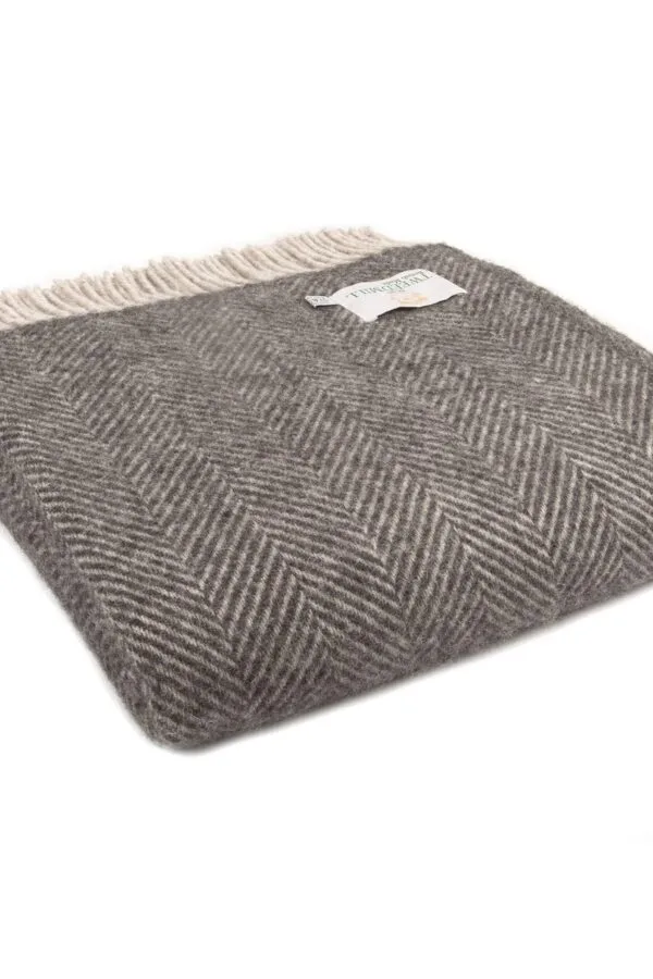 Herringbone Throw with Complimentary Fringe Detailing