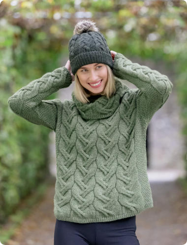 Supersoft Aran Cable Sweater Natural