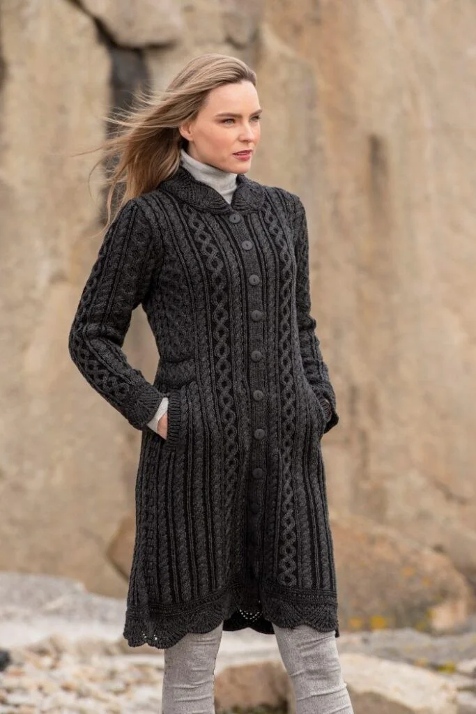 Long Elegant Coat with Delicate Detailing